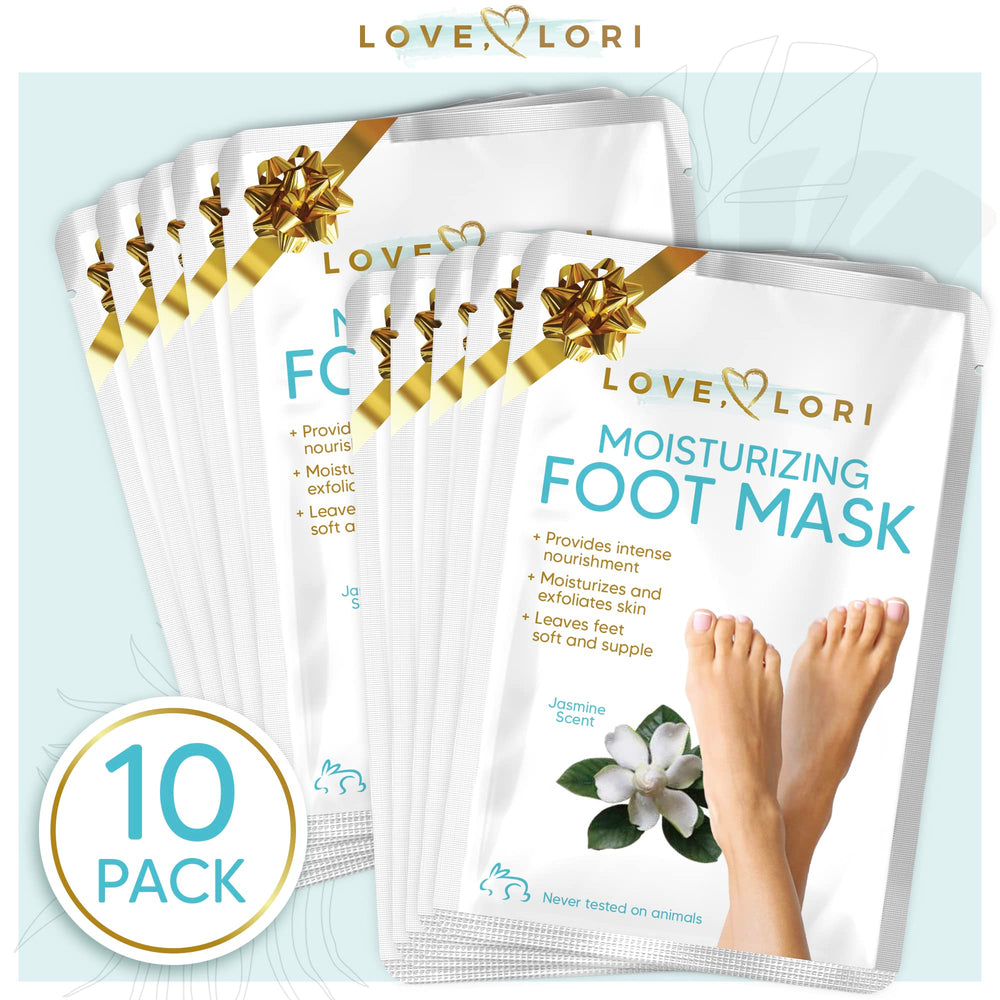 Foot Mask for Dry Cracked Feet (10 Pack) - Effective Care Spa Kit - Feet Peeling Moisturizers