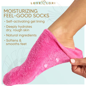 Moisturizing Socks & Gel Socks for Dry Cracked Feet - Foot Care Heel Socks for Dry Cracked Feet - Cracked Heel Repair Treatment – Healthy Feet – Stocking Stuffers for Women (Fits up to Women Size 8.5)