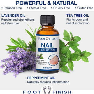 Foot Finish Nail Treatment for Toenail & Nail Strengthener - Nail Treatment w/Tea Tree Oil for Toenail - Toenail Treatment for Discolored Nails to Restore & Protect
