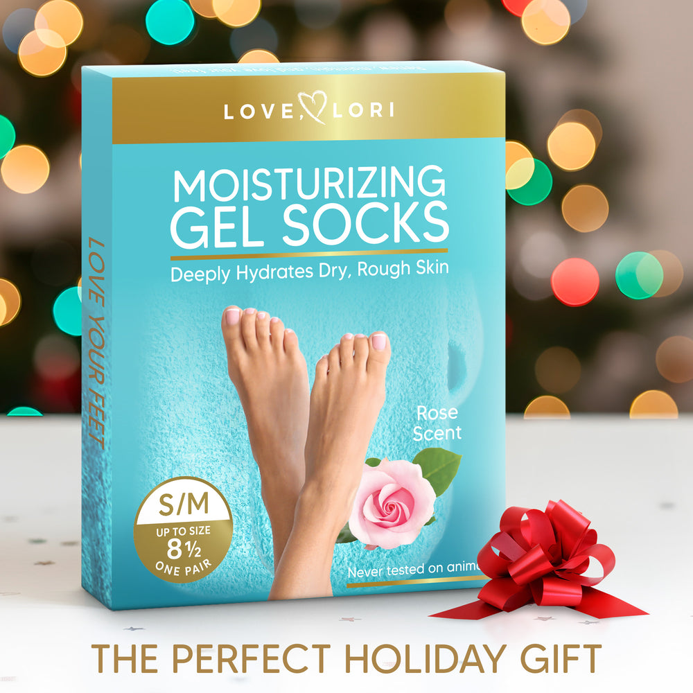 Moisturizing Socks - Gel Silicone Aloe Spa Socks (Up to Size 8.5) Infused with Vitamin E & JoJoba Oil - Self Care Gifts for Women, Spa Gifts for Women, Stocking Stuffers for Adults