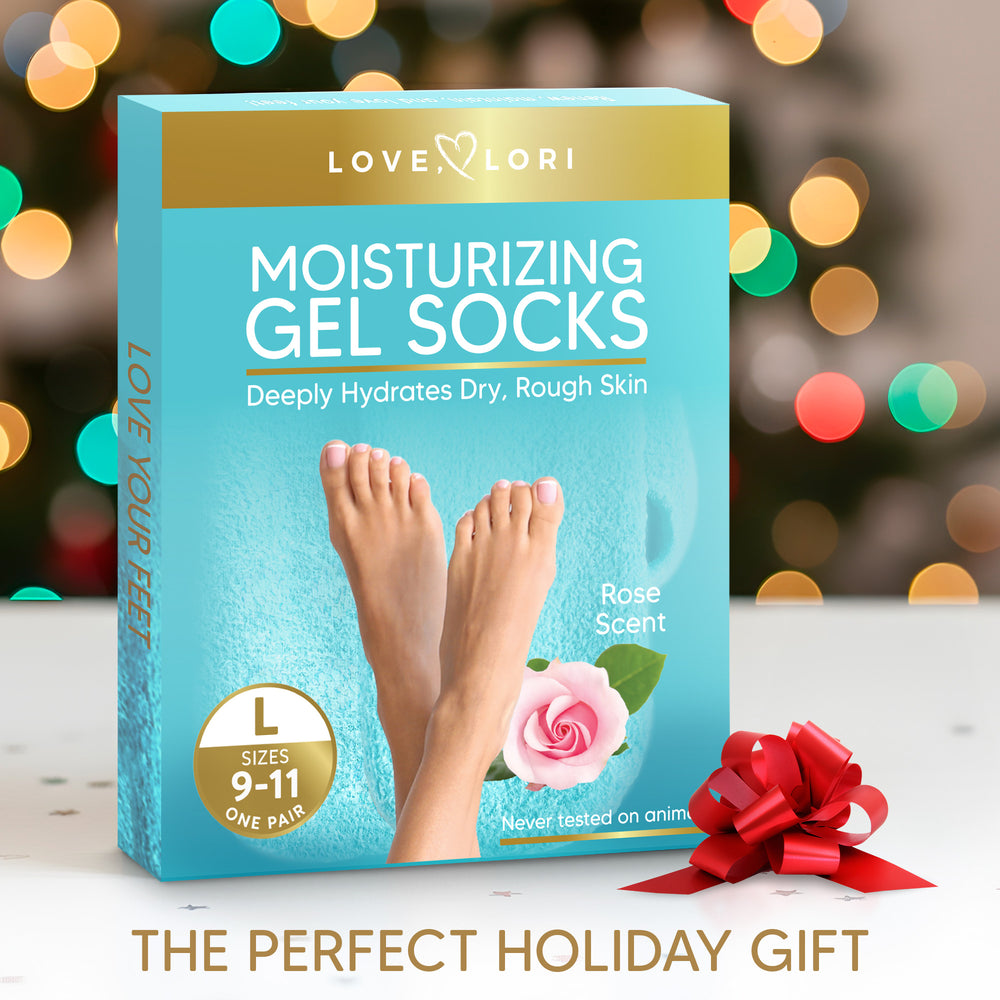 Moisturizing Socks - Gel Silicone Aloe Spa Socks (Sizes 9-11) Infused with Vitamin E & JoJoba Oil - Self Care Gifts for Women, Spa Gifts for Women, Stocking Stuffers for Adults