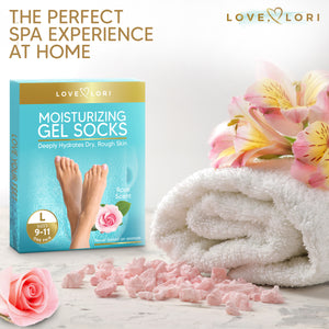 Moisturizing Socks - Premium Gel Silicone Aloe Foot Spa Socks (Sizes 9-10) Infused with Vitamin E & JoJoba Oil - Self Care Gifts for Women