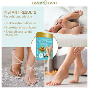 Foot Mask Moisturizing (10pk) - Foot Masks For Dry Cracked Feet & Foot Care Gift Set for Woman - Moisturizing Socks - Foot Spa - Foot Moisturizer Makes the Perfect Mother's Day Gift! 