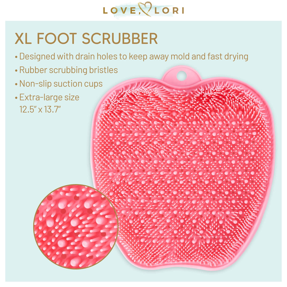 
            
                Load image into Gallery viewer, Shower Foot Scrubber by Love, Lori - Foot Scrubbers for Use in Shower &amp;amp; Foot Cleaner - Silicone Foot Scrubber for Shower Floor to Soothe Achy Feet &amp;amp; Reduce Pain, Foot Shower Scrubber, XL (Pink)
            
        