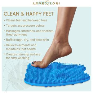 
            
                Load image into Gallery viewer, Plantar Fasciitis Relief Feet Scrubber by Love Lori - Foot Massager for Shower, Provides Heel &amp;amp; Foot Relief with Foot Massagers &amp;amp; Plantar Fasciitis Ball - Non-Slip &amp;amp; Suction Cups, Regular (Blue)
            
        