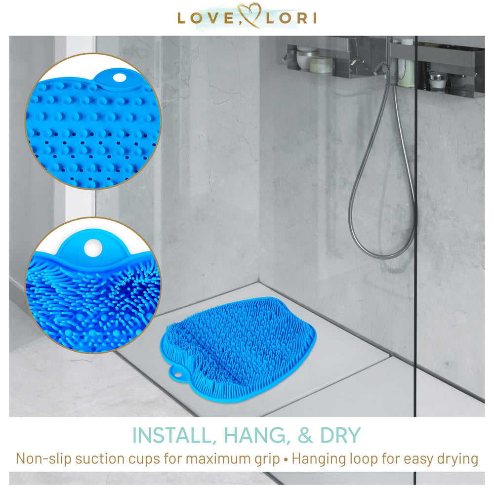Shower Foot Scrubber Mat with Non-Slip Suction Cups, Foot