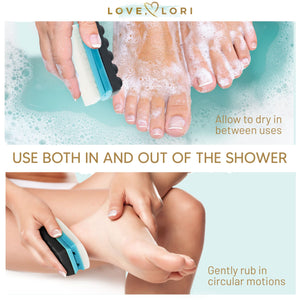 2 in 1 Pumice Stone for Feet & Detoxifying Charcoal Soap Bar – Relaxing Woman Foot Exfoliator Tool, Foot Bath Spa Gift for Women & Men